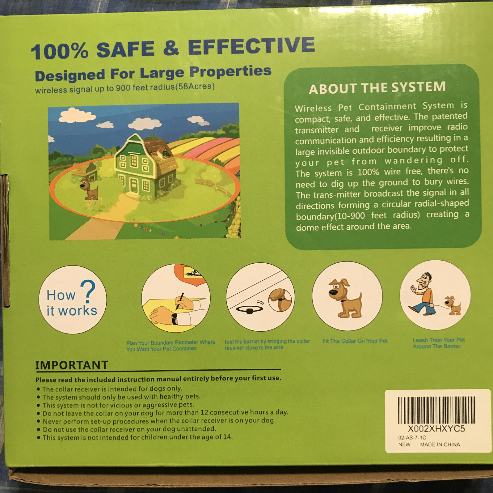 Wireless Pet Containment System For Dogs Over 10 Lbs Water Resistant