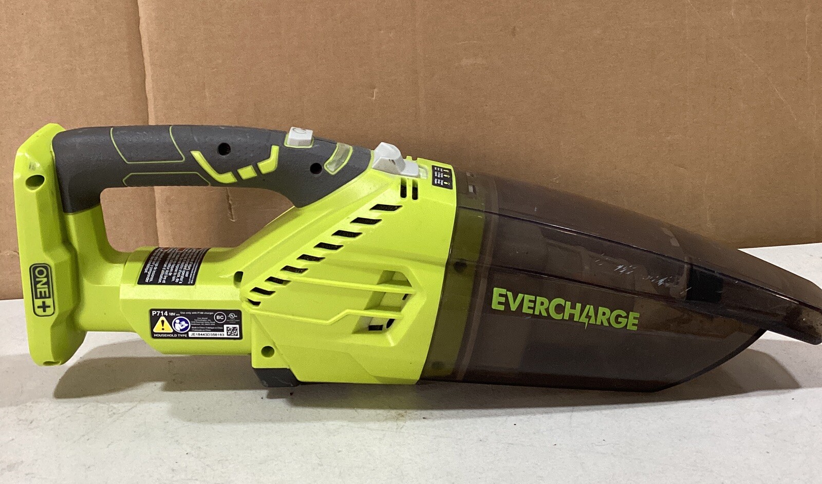 Ryobi EVERCHARGE 18V Hand Held Vacuum Cleaner NO Batt or Charger P714