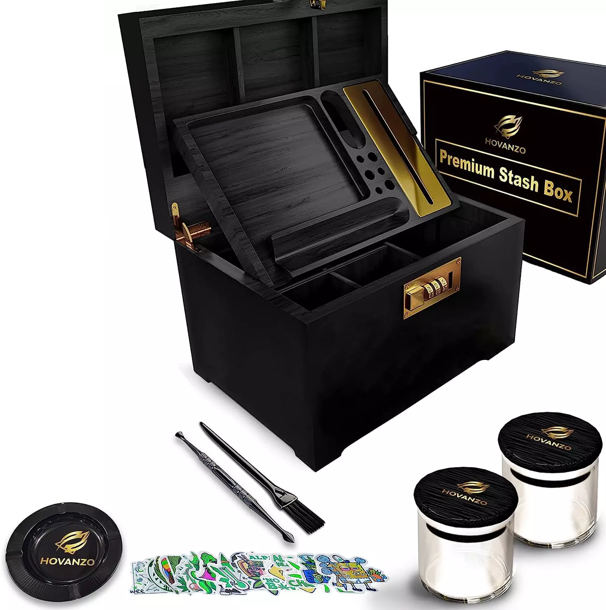 Premium Large Stash Box - Storage Box Wooden Smell Proof Locking