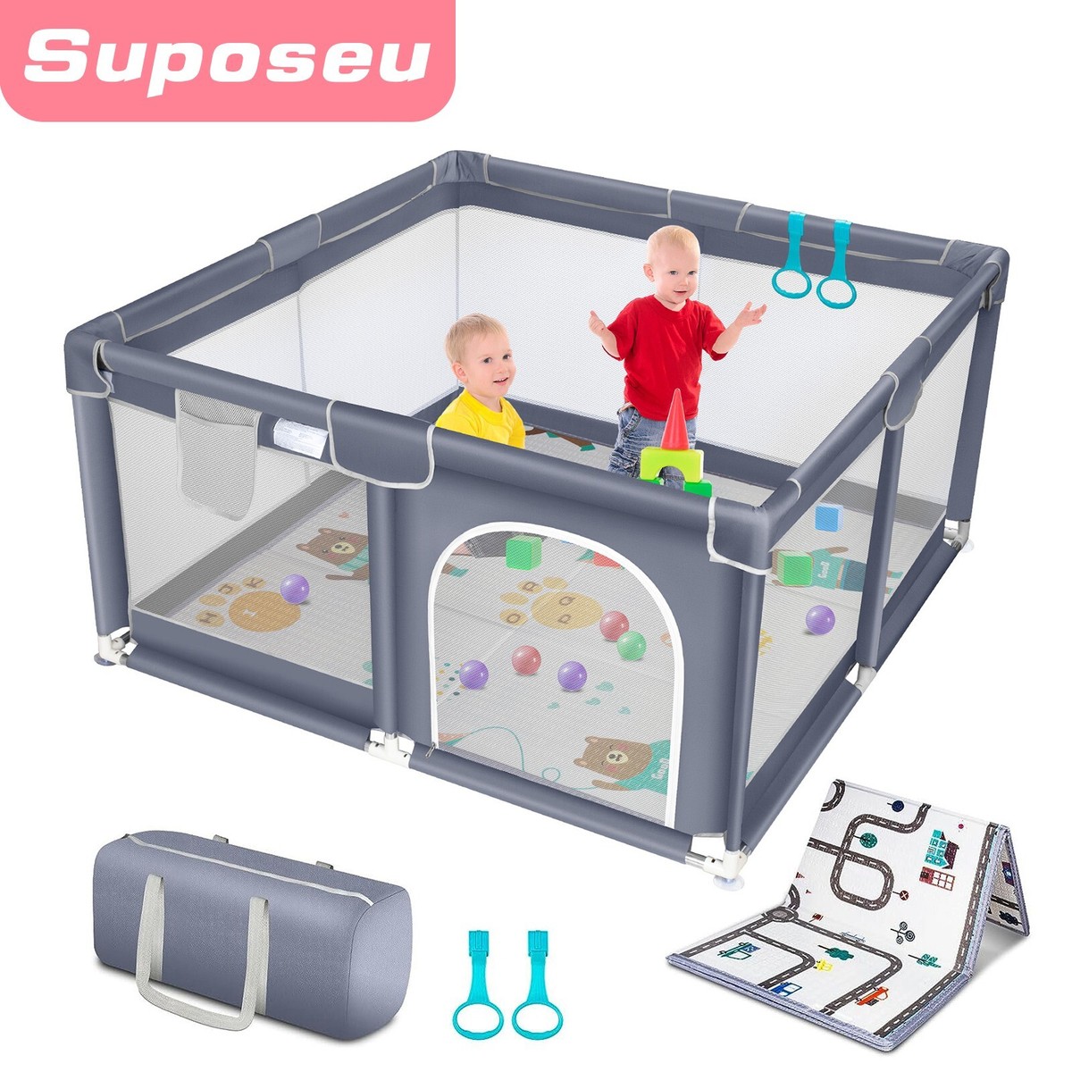 Plastic Play Pen Baby Indoor Play Pen Portable Large Baby Fence - Main Image
