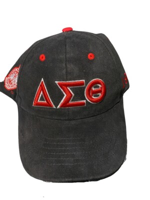 Delta Sigma Theta Sorority Three Greek Letter Baseball Hat- Black-New!