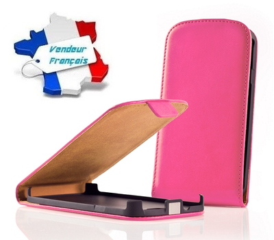 Housse étui Cuir Slim Luxe éco Rose Pour Sony Xperia E - Fermeture Magnétique - Protection élégante