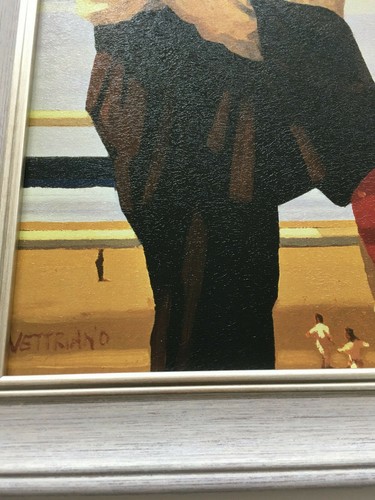 Good Girl Bad Boy by Jack Vettriano Framed Canvas Effect Print 51cm x 43cm Grey - Picture 5 of 5