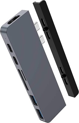 HyperDrive Duo 7-in-2 USB-C Hub for MacBook Pro/Air, HDMI 4K60Hz HDR, Space Gray