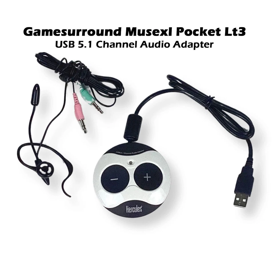 Hercules Gamesurround Muse XL Pocket LT3 USB Sound Card with Headset C80D8 - Image 2 of 4