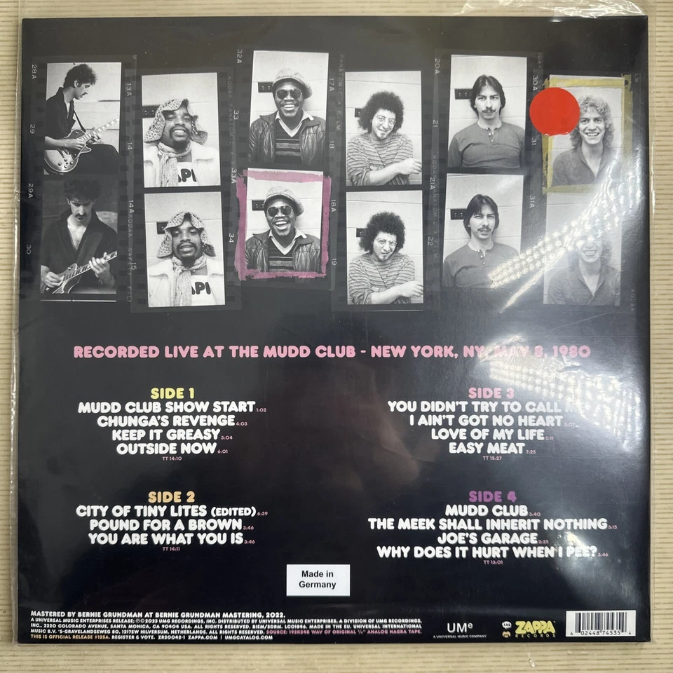 Frank Zappa  - Zappa 80 Mudd Club 12” Vinyl Record MINT SEALED — 第 2/2 张图片