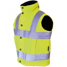 REFLECTIVE YELLOW CE EN1150 GILET WATERPROOF PADDED HI VIZ VIS BODY WARMER
