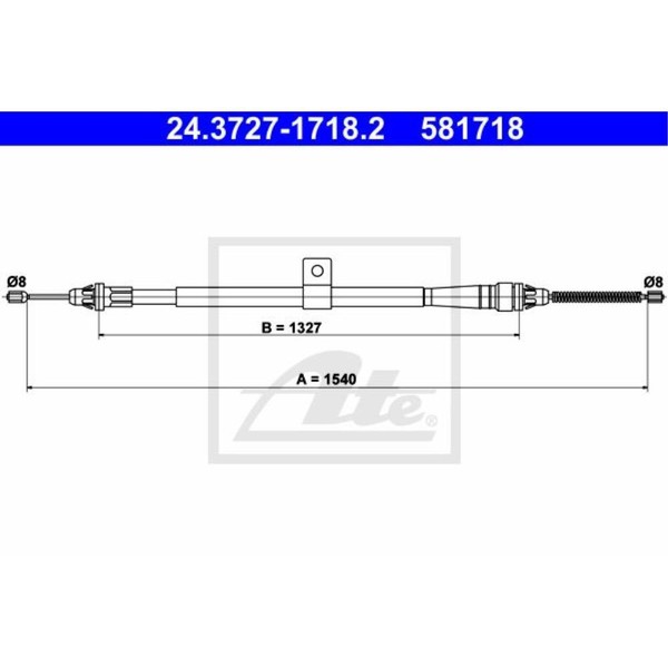 ATE Handbremsseil Bremsseil Hinten Links Passend FüR Nissan Micra III K12-image