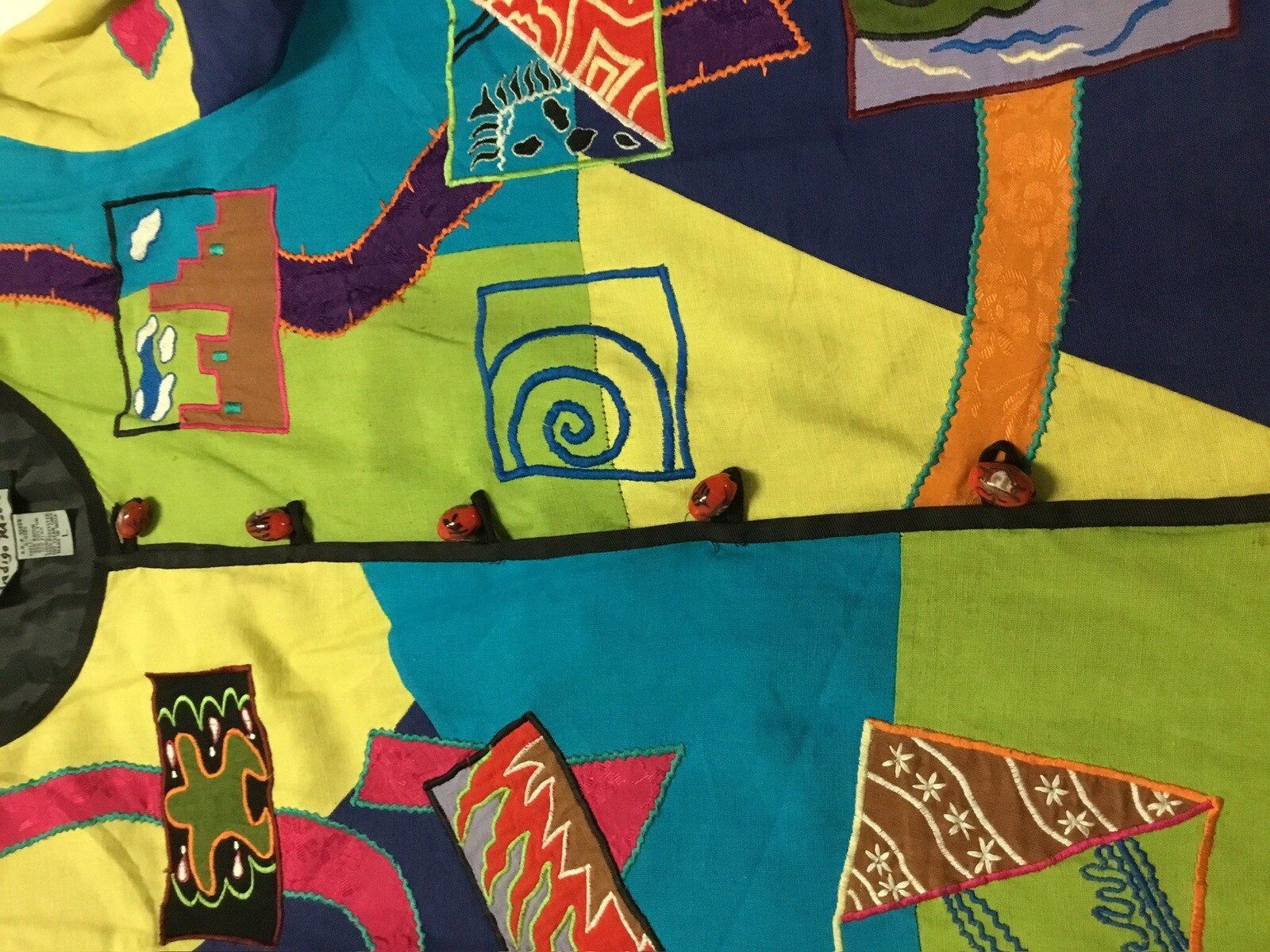 indigo moon jacket large Patchwork Boho Vintage L… - image 5