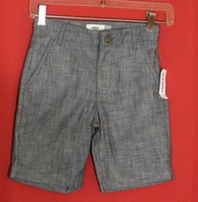 Old Navy NWT Chambray Denim Jean Shorts Boys Size 6 Navy Blue Adjustable Waist