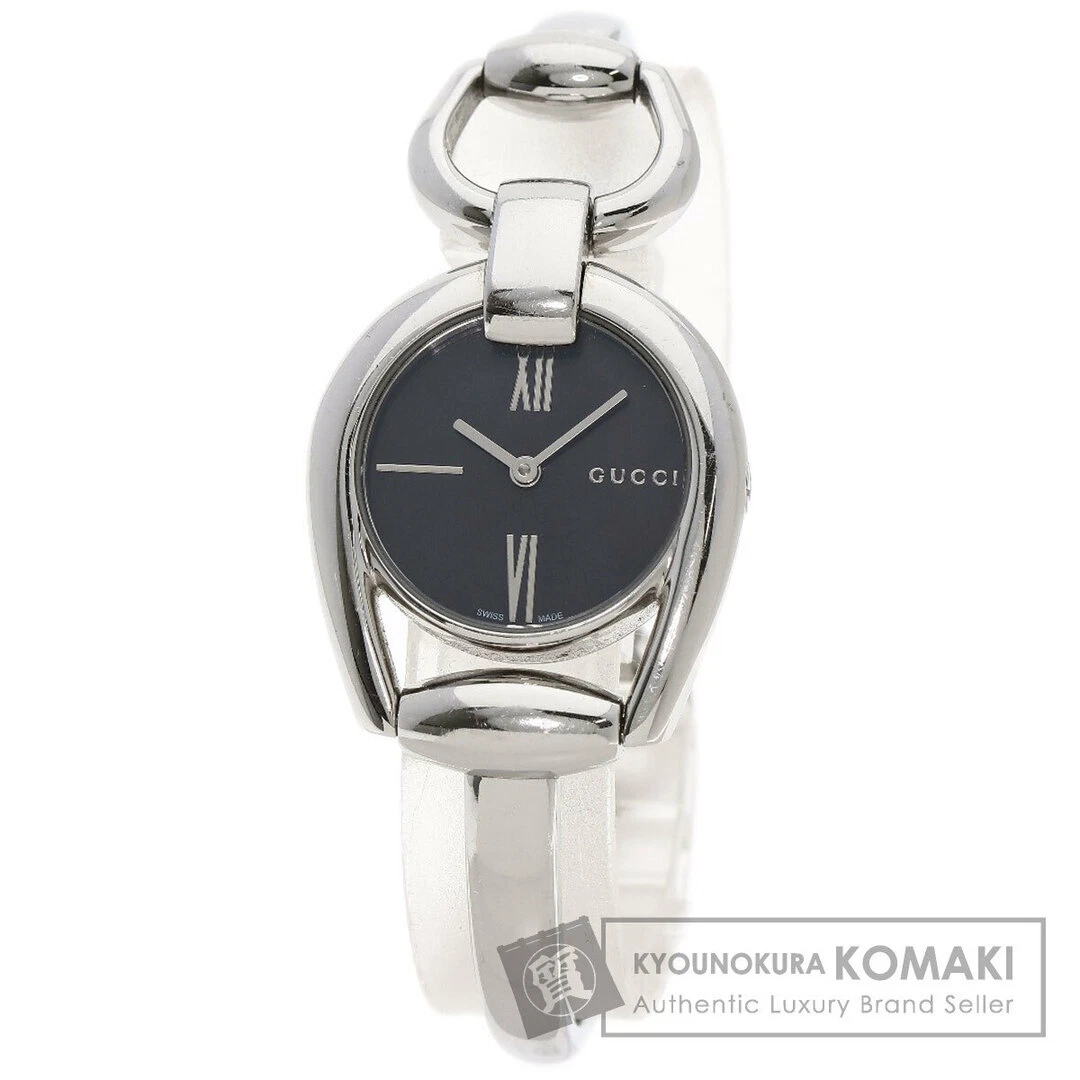 Montre bracelet analogique femme GUCCI 139,5 Horsebit SS cadran noir coque quartz d'occasion