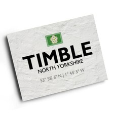 A4 PRINT - Timble, North Yorkshire - Lat/Long SE1752