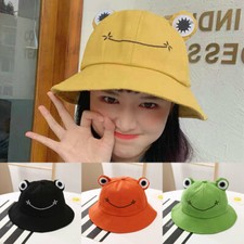 Fisherman Hat Cute Summer Frog Outdoor Women Bucket Hat Cotton Travel Hat