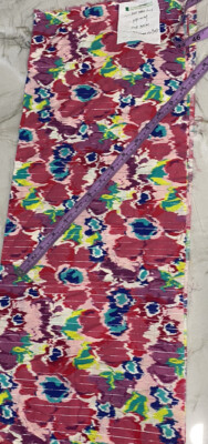 19'' by 54'' wide colorful fabric with metallic accent threads PINK FUSION  FLORAL