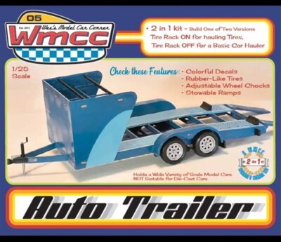 Salvino JR Wes's Auto Race Car  2 Axle Transport Trailer Plastic Model Kit 1/25