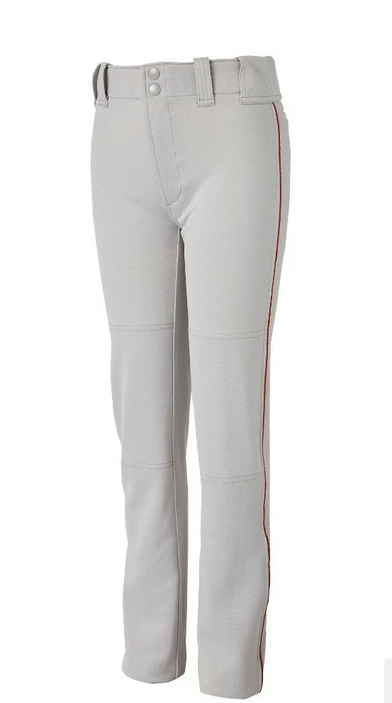 Mizuno Men s Baseball Pants XL MVP Pro Piped Opened Bottoms Grey Red NEW 39.99