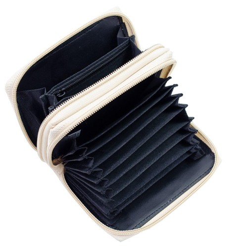 RFID Genuine Leather Credit Card Holder Accordion Women's Wallet 2 Zip - 第 9/29 張圖片