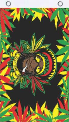 Rasta Dude Blacklight Reactive Fly Flag 3' x 5'