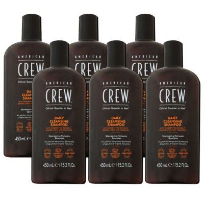 American Crew Daily Cleansing Shampoo 6 x 450 ml Reinigungsshampoo Set