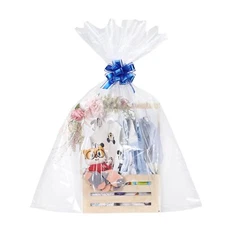 Extra Large Cellophane Bags for Gift Baskets 40x50 Inches 5 PCS Jumbo Clear S...