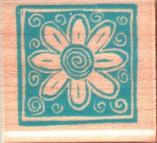 Inkadinkado DOODLE FLOWER Wood Mounted Rubber Stamp Floral Spring Summer