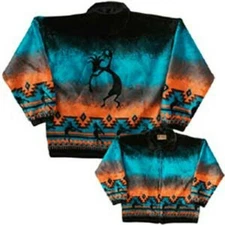 Black Mountain Kokopelli Plush Fleece Jacket (XS-2X)