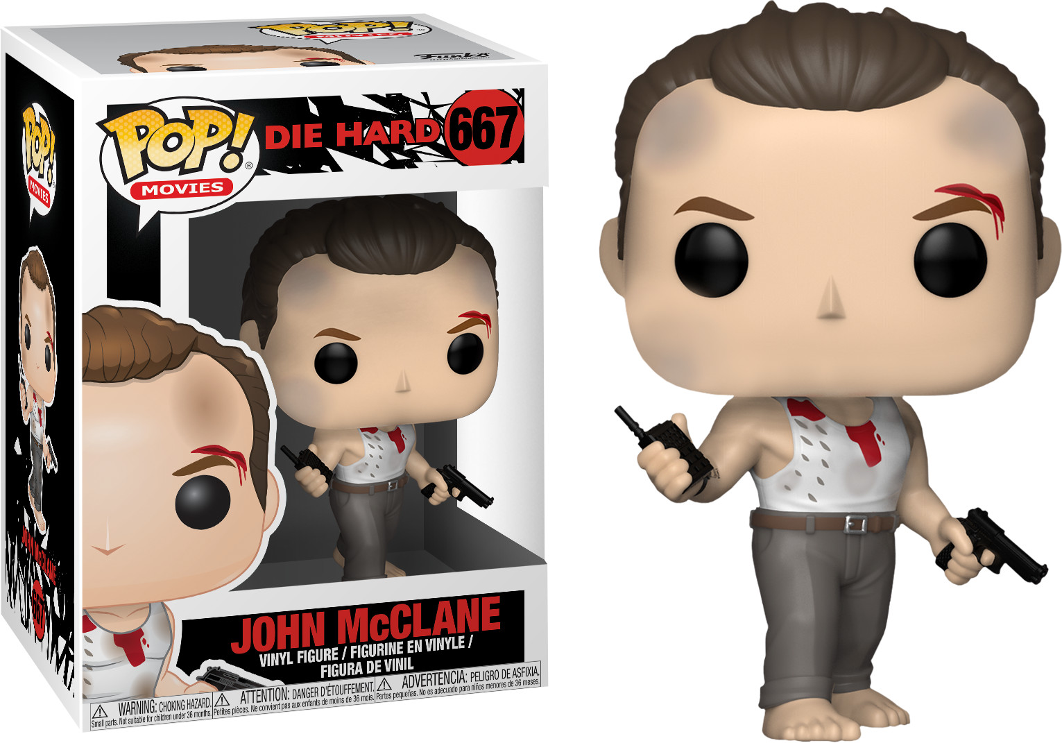 Funko Pop Die Hard John Mcclane Figure W/ Protector