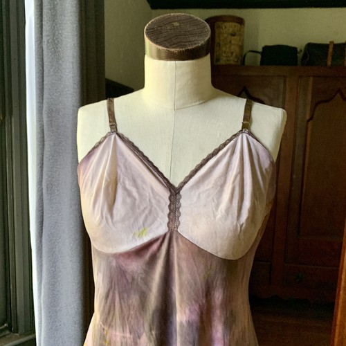 DYED PETALS Vintage botanisch handgefärbt Batik Schlupfkleid S/M 36 - Bild 3 von 7