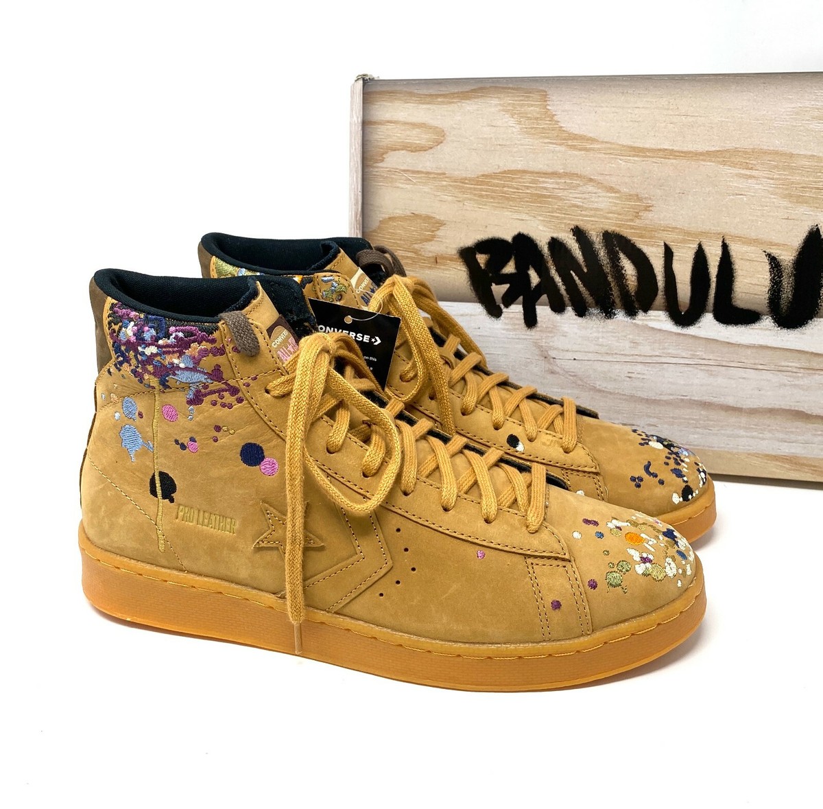 Size 9 - Bandulu x Converse Pro Leather High Paint Splatter - Flux