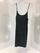 VICTORIA'S SECRET WOMENS VELVET SLIP DARK EMERALD GREEN W/BLACK XS/S NEW