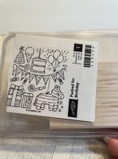 Stampin Up Packed for Birthday Wood Mount Stamp