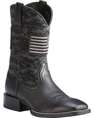Ariat  Men's Black Sport Patriot Square Toe Boot 10023361