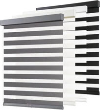 AOSKY Cordless Zebra Blinds for Windows Pull Down Roller 20"W x 72"H, Grey 