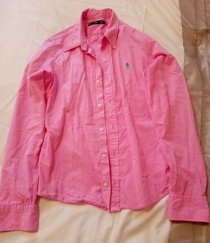 RALPH LAUREN Womens Plain Shirt Pink Long sleeve