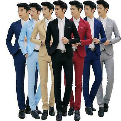 Mens Long Sleeve Formal Business Blazer 