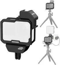 GoPro Video Rig Cage with Audio Mic Mount and Cold Shoe for Vlogging