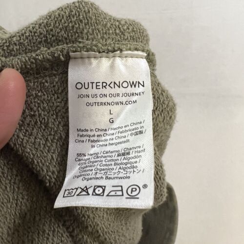 Outerknown Hoodie Men’s Large Green Full Zip Up Hemp Cotton Sweatshirt - Picture 4 of 9