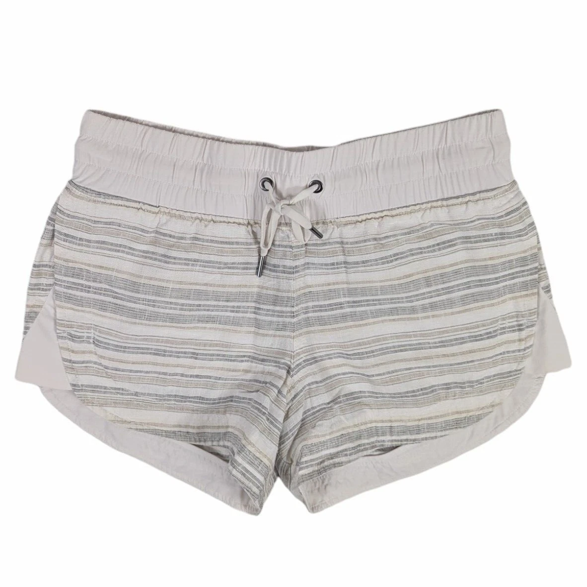 Athleta Women's 100% Linen Shorts Beachside Bali Size 2 Reg Drawstring Grey 3”