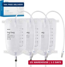 3 Pack Catheter Bags, 1000mL/33.8oz, Catheter Leg Bags, 18" Tubing Easy-Tap Le