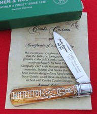 Hen & Rooster Knife Combs Customs Zipper Themed 2010 #3 of 30 Made NR