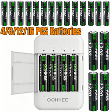 1300mWh 4/8/12/16x AAA Rechargeable Lithium Battery 1.5V  Charging Storage Box