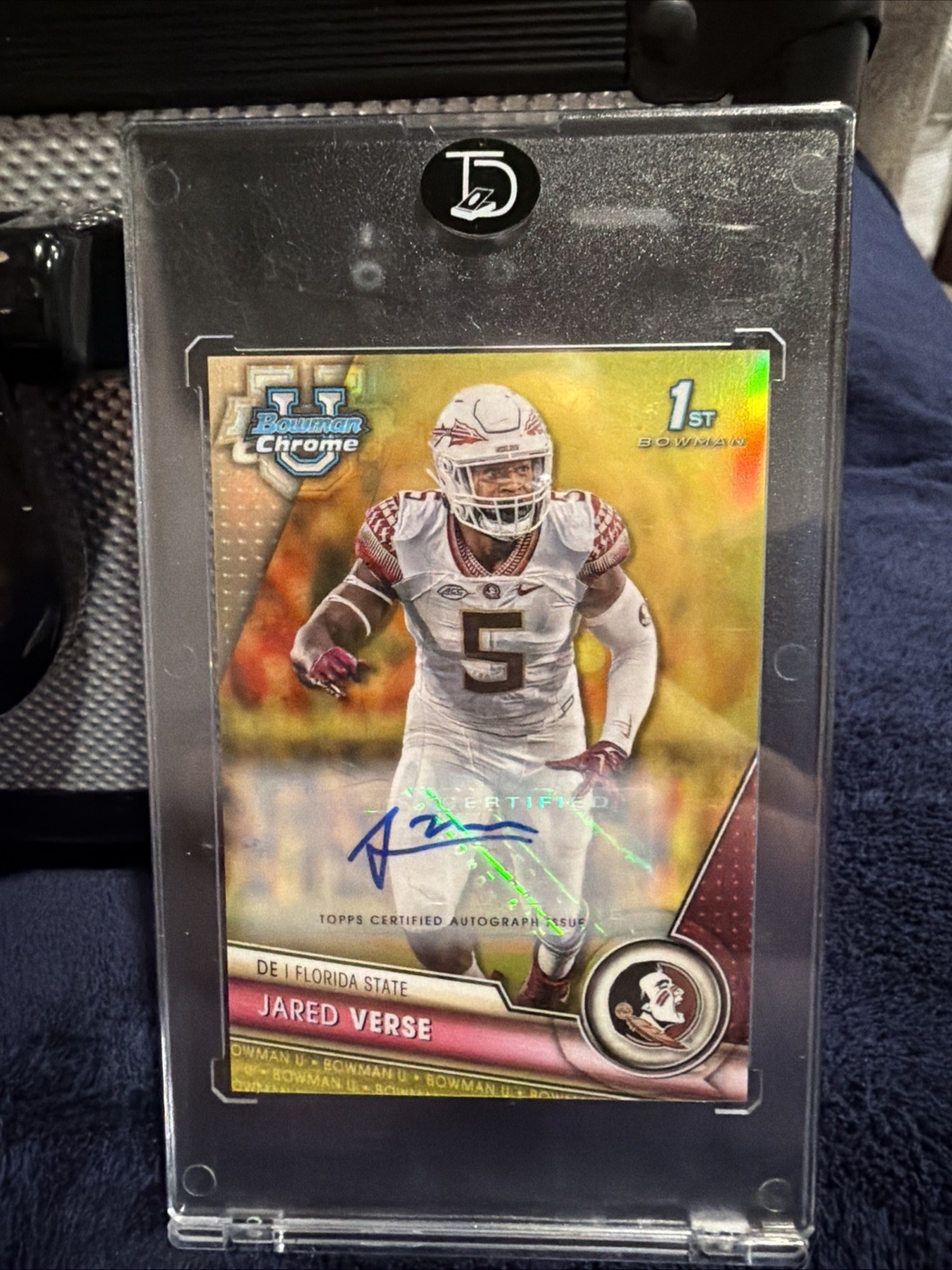 2023 Bowman Chrome U Jared Verse Rookie 1st Yellow Refractor Auto 02/75