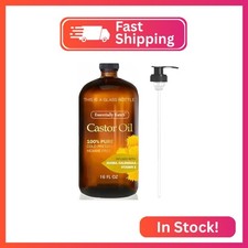 Essentially KateS Castor Oil 16 Fl Oz Glass Bottle - Jojoba  Calendula  Vita