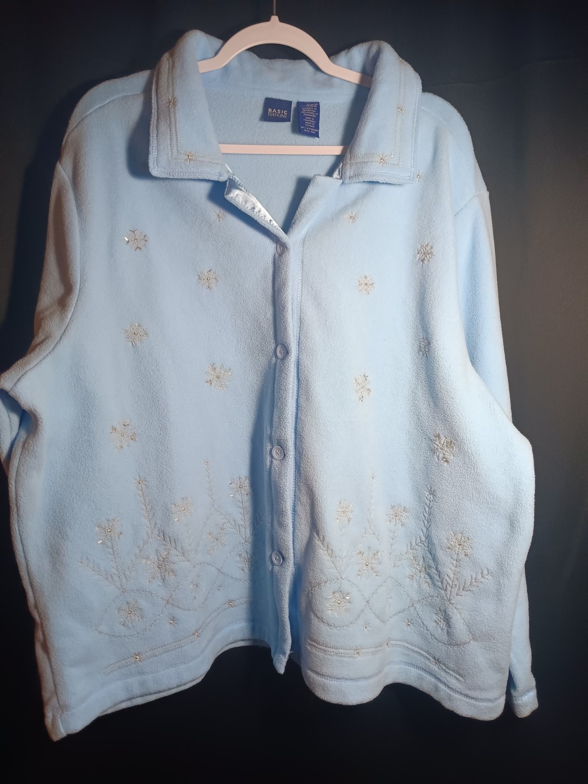 Women’s BASIC EDITIONS Jacket Size 2X Light Blue … - image 1
