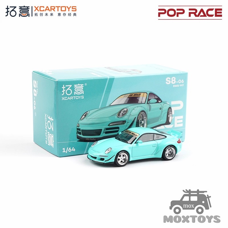 Xcartoys x POP RACE 1:64 RWB997 Blue Diecast Model Car 