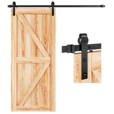 EaseLife 6.6 FT Heavy Duty Sliding Barn Door Hardware Track Kit,Basic J