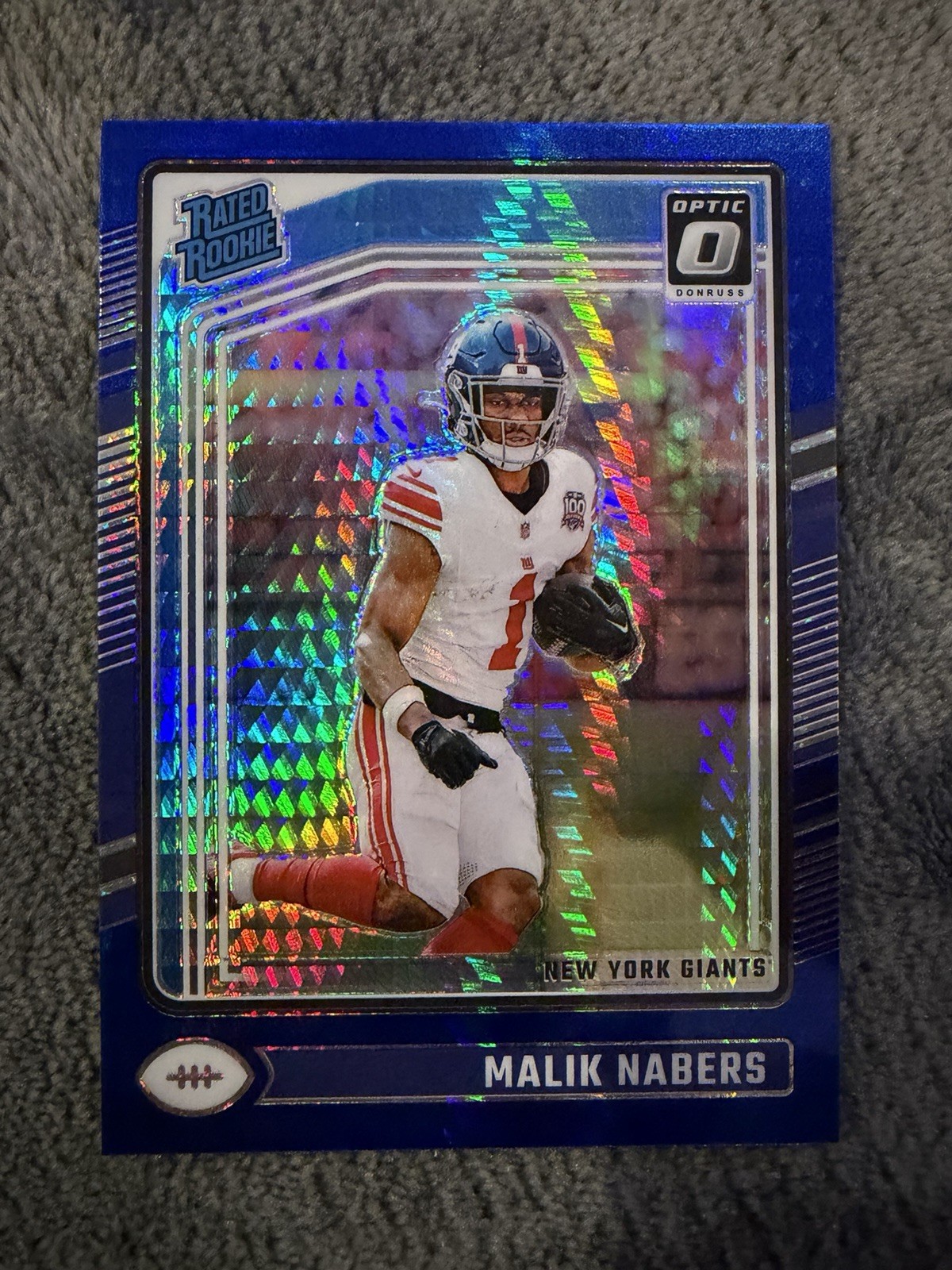 2024 Panini Donruss Optic - Rated Rookie Malik Nabers #271 Blue Hyper Prizm (RC)