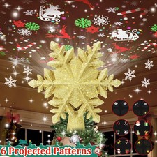 Christmas Tree Topper Projector Snowflake Christmas Star Tree 6 Projection Mode