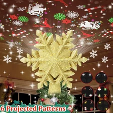 Christmas Tree Topper Projector Snowflake Christmas Star Tree 6 Projection Mode
