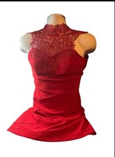 Windsor dress medium short red with lace 